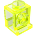 LEGO Transparentes Neongrün Backstein 1 x 1 mit Scheinwerfer (4070 / 30069)