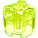LEGO Transparent Neon Green Brick 2 x 2 Round (3941 / 6143)