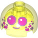 LEGO Transparentes Neongrün Backstein 2 x 2 Runden mit Dome oben mit Gesicht mit Purple Augen (Hohlbolzen, Achshalter) (18841 / 67197)