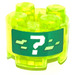 LEGO Transparentes Neongrün Backstein 2 x 2 Runden mit &#039;?&#039; Aufkleber (3941)