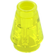 LEGO Transparent Neon Green Cone 1 x 1 with Top Groove (4589)