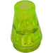 LEGO Transparent Neon Green Cone 1 x 1 without Top Groove (4589 / 6188)