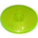 LEGO Transparent Neon Green Dish 4 x 4 (Solid Stud) (3960 / 30065)