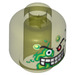 LEGO Transparent Neon Green Dr. D. Zaster Minifigure Head with Green Slime Pattern (Safety Stud) (3626 / 64270)