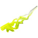 LEGO Transparent Neon Green Flame / Lightning Bolt with Axle Hole with Marbled Transparent (11302 / 21873)