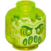 LEGO Transparent Neon Green Head with Alien Ghost Face (Recessed Solid Stud) (3626 / 56184)
