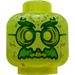 LEGO Transparent Neon Green Minifigure Head with Decoration (Recessed Solid Stud) (3626 / 62954)