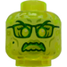 LEGO Transparent Neon Green Minifigure Head with Decoration (Recessed Solid Stud) (3626 / 65240)