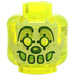 LEGO Transparent Neon Green Minifigure Head with Decoration (Recessed Solid Stud) (3626 / 66699)
