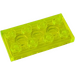 LEGO Transparent Neon Green Plate 2 x 4 (3020)