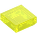 LEGO Transparent Neon Green Tile 1 x 1 with Groove (3070)