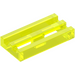 LEGO Transparentes Neongrün Fliese 1 x 2 Gitter (mit Unterrohr) (2412 / 30244)