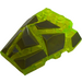 LEGO Transparent Neon Green Wedge 4 x 4 with Jagged Angles with Dark Stone gray (64867 / 85048)