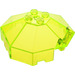 LEGO Transparent Neon Green Windscreen 6 x 6 Octagonal Canopy with Axle Hole (2418)
