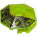 LEGO Transparentes Neongrün Windschutzscheibe 6 x 6 Octagonal Überdachung mit Stingrays Muster mit Achsloch (2418)