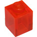 LEGO Transparent Neon Reddish Orange Brick 1 x 1 (3005 / 30071)