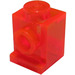LEGO Transparant Neon Roodachtig Oranje Steen 1 x 1 met Koplamp en geen slot (4070 / 30069)