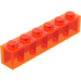 LEGO Transparentes Neonrot-Orange Backstein 1 x 6 (3009)
