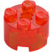 LEGO Transparent Neon Reddish Orange Brick 2 x 2 Round (3941 / 6143)