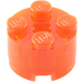 LEGO Transparent Neon Reddish Orange Brick 2 x 2 Round (3941 / 6143)