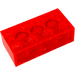 LEGO Transparent Neon Reddish Orange Brick 2 x 4 (3001)