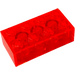 LEGO Transparent Neon Reddish Orange Brick 2 x 4 (3001 / 3556)