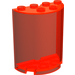 LEGO Transparentes Neonrot-Orange Zylinder 2 x 4 x 4 Hälfte (6218 / 20430)