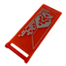 LEGO Orange rougeâtre néon transparent Drapeau 7 x 3 avec Barre Manipuler avec &#039;6882-6951&#039; et Lion Diriger avec couronner Autocollant (30292)