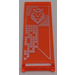 LEGO Transparent Neon Reddish Orange Flag 7 x 3 with Bar Handle with Lion Head with Crone Sticker (30292)