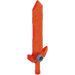 LEGO Transparent Neon Reddish Orange Nexo Knights Sword with Flat Silver (24108)