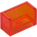 LEGO Transparent Neon Reddish Orange Panel 1 x 2 x 1 with Closed Corners (23969 / 35391)