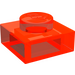 LEGO Doorzichtig Neonroodig Oranje Plaat 1 x 1 (30008)