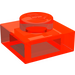 LEGO Transparant Neon Roodachtig Oranje Plaat 1 x 1 (3024 / 30008)