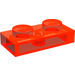 LEGO Doorzichtig Neonroodig Oranje Plaat 1 x 2