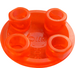 LEGO Transparent Neon Reddish Orange Plate 2 x 2 Round with Rounded Bottom (2654 / 28558)