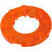 LEGO Transparant Neon Roodachtig Oranje Plaat 4 x 4 Ronde met Uitsparing (11833 / 28620)