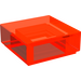 LEGO Transparant Neon Roodachtig Oranje Tegel 1 x 1 met groef (3070 / 30039)