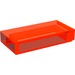 LEGO Transparent Neon Reddish Orange Tile 1 x 2 (undetermined type - to be deleted)