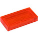 LEGO Transparent Neon Reddish Orange Tile 1 x 2 with Groove (3069)