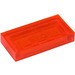 LEGO Transparent Neon Reddish Orange Tile 1 x 2 with Groove (3069 / 30070)
