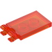 LEGO Transparent Neon Reddish Orange Tile 2 x 3 with Horizontal Clips (Thick Open &#039;O&#039; Clips) (30350 / 65886)