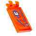 LEGO Transparentes Neonrot-Orange Fliese 2 x 3 mit Horizontal Clips mit &#039;Hitech&#039; im Ninjargon Aufkleber (Dick geöffnete O-Clips) (30350)