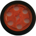 LEGO Transparent Neon Reddish Orange Wedge Belt Wheel with Tire for Wedge-Belt Wheel/Pulley