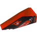 LEGO Transparent Neon Reddish Orange Windscreen 10 x 4 x 2.3 with Black Shark (Both Sides) (2507 / 81817)