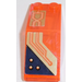 LEGO Gennemsigtig neon rødlig orange Forrude 2 x 5 x 1.3 med Circuitry og Sort Trekant (Højre) Klistermærke (6070)