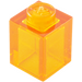 LEGO Transparant oranje Steen 1 x 1 (3005 / 30071)