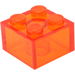 LEGO Transparent Orange Brick 2 x 2 (3003 / 6223)