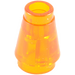 LEGO Orange transparent Cône 1 x 1 avec une rainure sur le dessus (28701 / 59900)