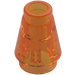 LEGO Transparent Orange Cone 1 x 1 with Top Groove (4589)