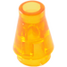LEGO Transparant oranje Kegel 1 x 1 zonder Top groef (4589 / 6188)